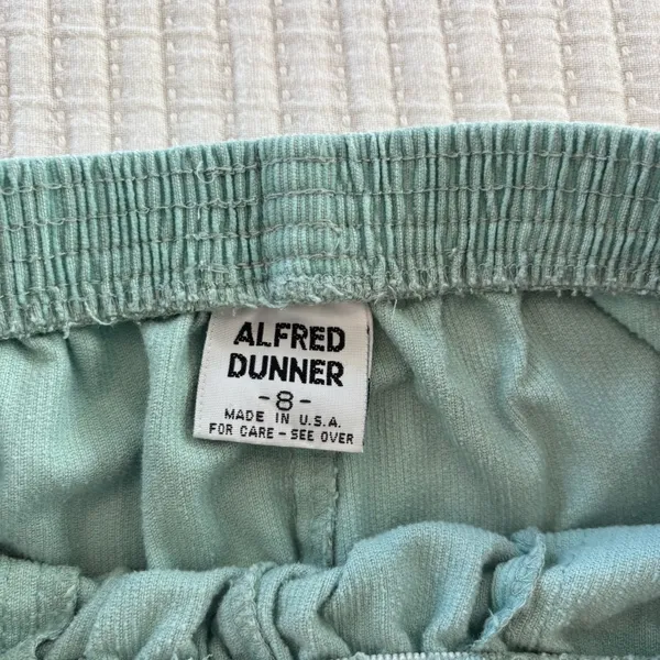 Alfred Dunner Vintage Seafoam Green Women's Corduroy Pants Made in USA Size 8 - Image 7