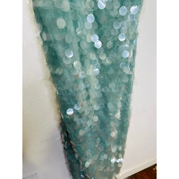 STAUD Seafoam Green Shimmering Sequined Strapless Casey Midi Gown size 2 - Image 10
