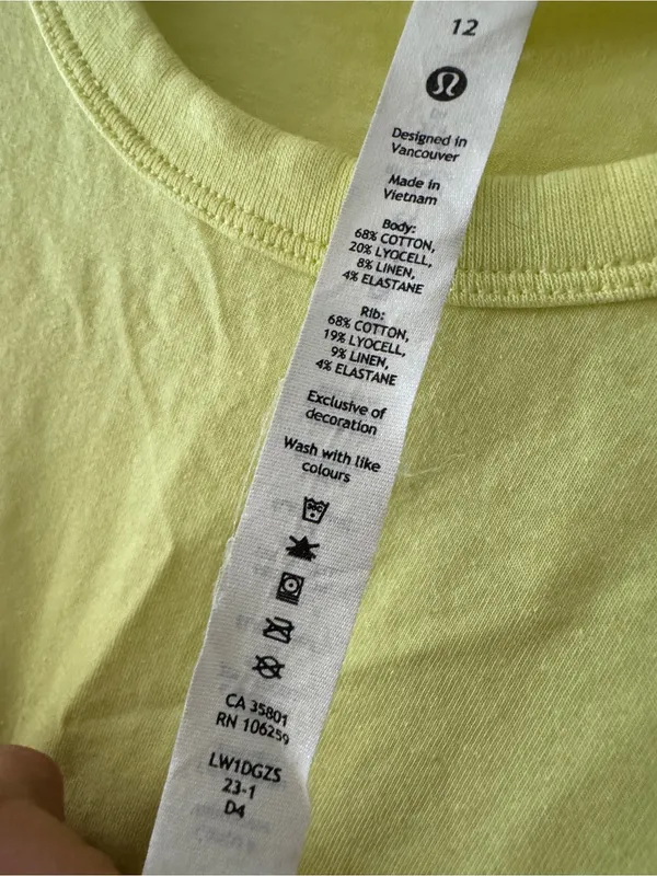 Lululemon Classic-Fit Cotton-Blend‎ Tank Top Electric Lemon - Image 10
