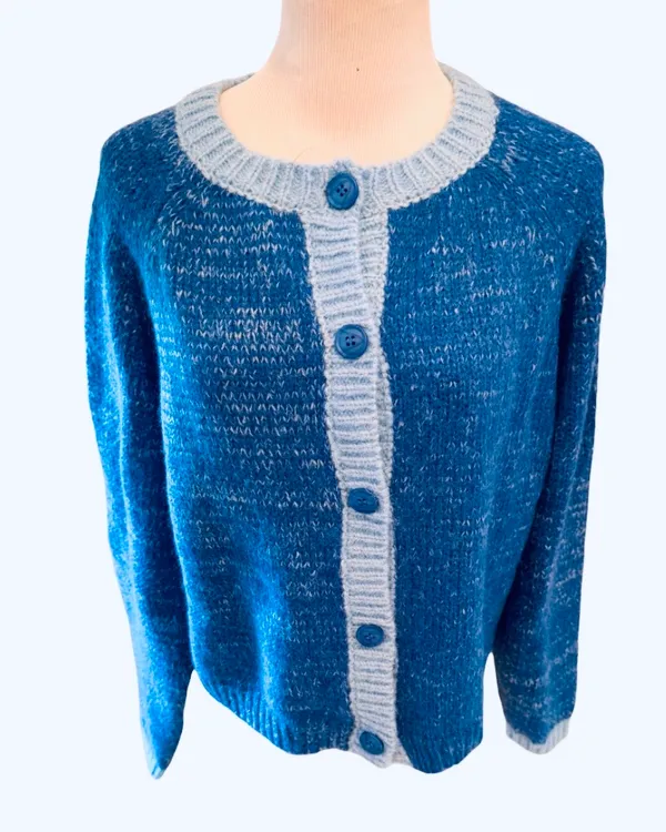 NWT Princess Polly Bright Blue Button Front Cardigan Sweater L - Image 4