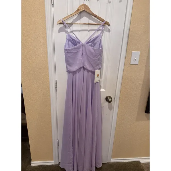 White House | Black Market Leah Floor Length Spaghetti Straps Chiffon Bridesmaid Dresses size 4 - Image 13
