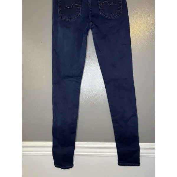 7 For All Mankind Gwenevere Skinny Jeans Womens 28 Dark Wash Blue Stretch Denim - Image 7