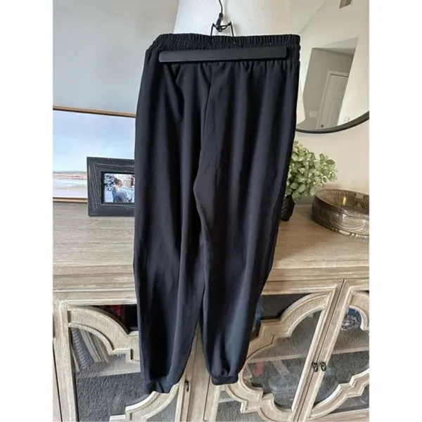 Trina Turk Dress Pants / Joggers Black Elastic Waistband and Tie Small‎ - Image 7