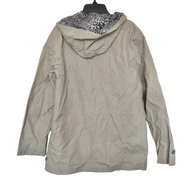 Free Country Women's Jacket Rain Hooded Beige Canvas Trench Gorpcore Sz Medium - Image 3