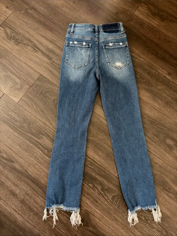 Mica Mid Wash Distressed Straight-Leg Jeans - Blue 24 - Image 3