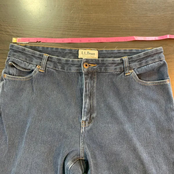 LL Bean Classic Fit Straight‎ Leg Jeans Womens 14 Tall Basic Stretch Everyday - Image 5