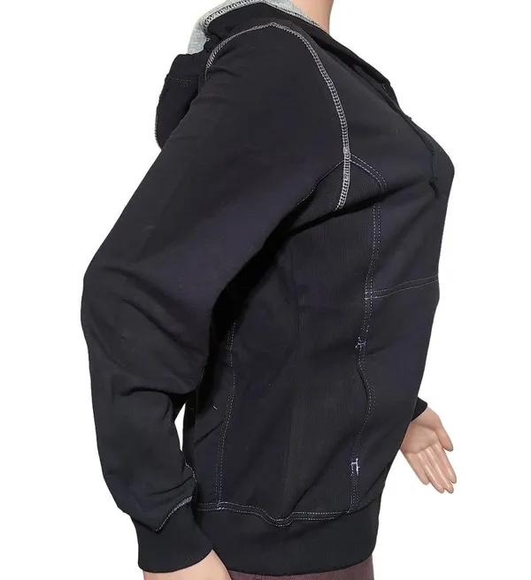 Pulp full zip black long sleeve with hoodie and pockets sweatshirt ML - Image 3