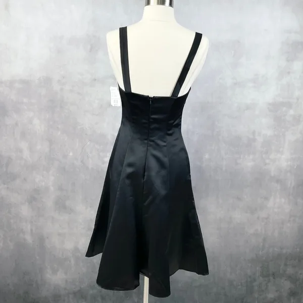 Davids Bridal Womens Dress‎ 4 Satin Strap Fit Flare Cocktail Party Flirty LBD - Image 4