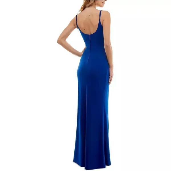 blue slit wedding guest dress Size M - Image 2