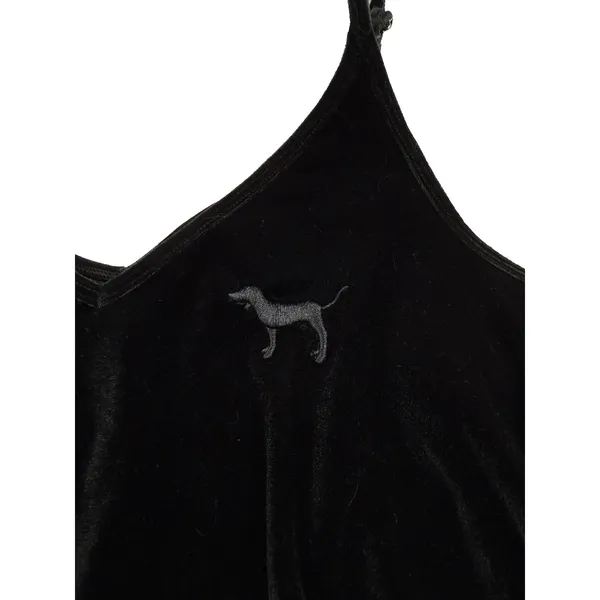 Victoria's Secret PINK Black Velvet Cami Tank Top‎ Size Oversized Medium Y2K - Image 6