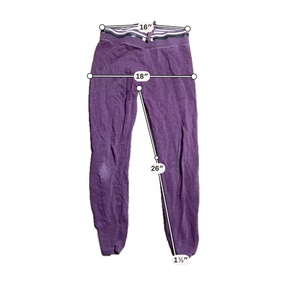 Victorias‎ Secret Purple Jogger Sweatpants XS Striped Waistband Lounge Pants - Image 3