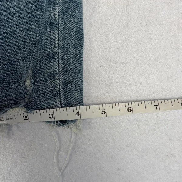 ZARA Distressed Skinny Jeans Women's 34 Blue Curvy Mid Rise Button Fly Casual - Image 8