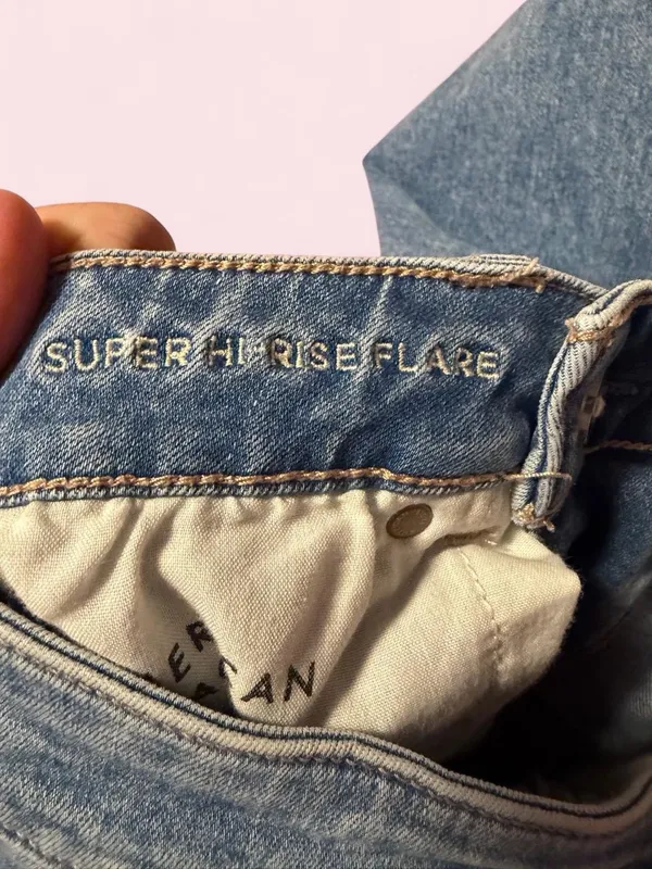 American Eagle Outfitters Distressed Flare Jeans - Light Blue - Image 4