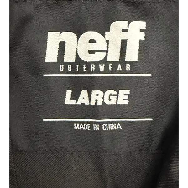 Neff Outerwear Snowboard Ski Jacket Large Black Blue Hooded Unisex Y2K - Image 8