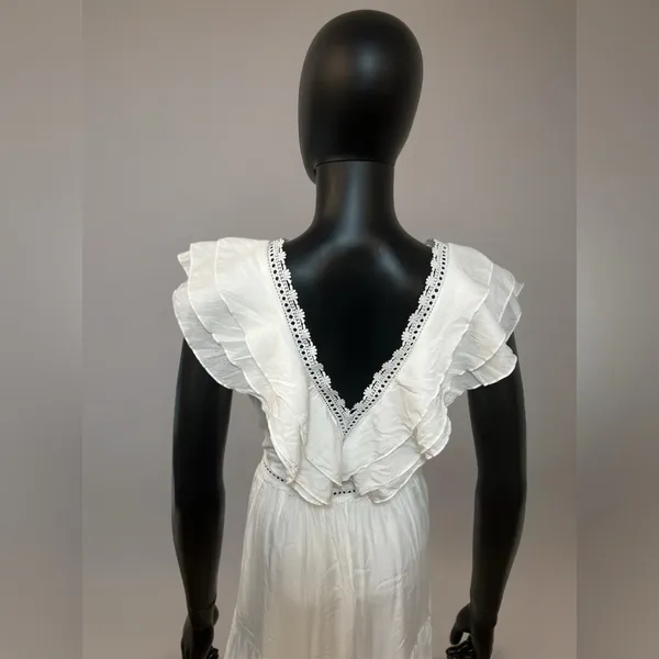 SHEIN White Lace Contrast Maxi Dress‎ Size M - Image 5