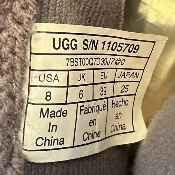 UGG Charcoal Gray Classic Knit & Suede Boots Women’s Size 8 - Image 9