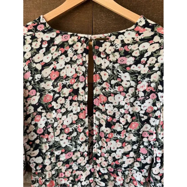 Billabong Floral Mini Dress Rayon Boho Babydoll Festival Dress - Image 7