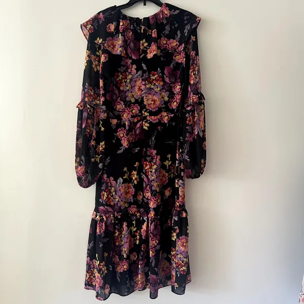 Amanda Uprichard Talulah Midi Dress Evening Blossom Floral Black - Image 8