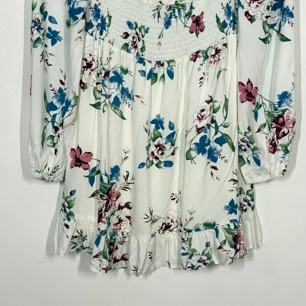Urban Outfitters Lumiere Mini Dress S White Floral Cottagecore Milkmaid Coquette - Image 6