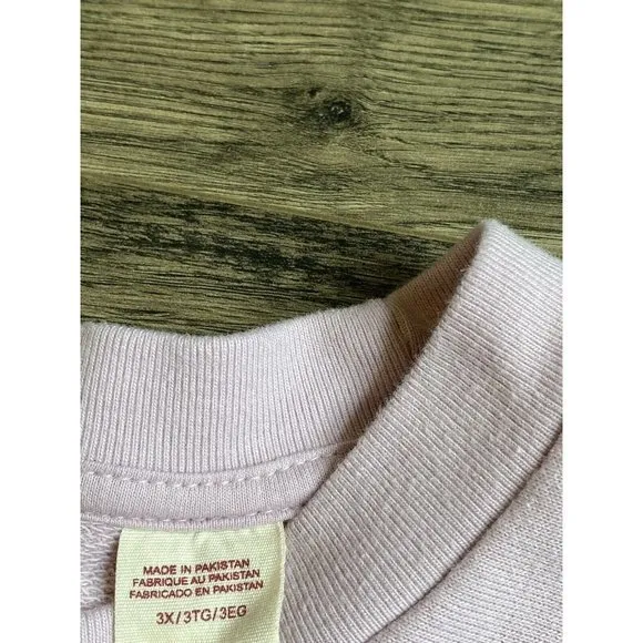 EUC Womens Levi's Long Sleeve Sweatshirt Crewneck Pink Floral Logo‎ Size 3XL - Image 5