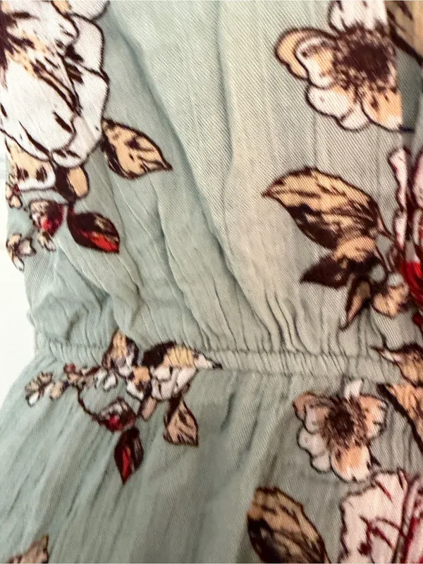 Onetheland Sage Floral Halter Maxi Romper Boho Size S - Image 4