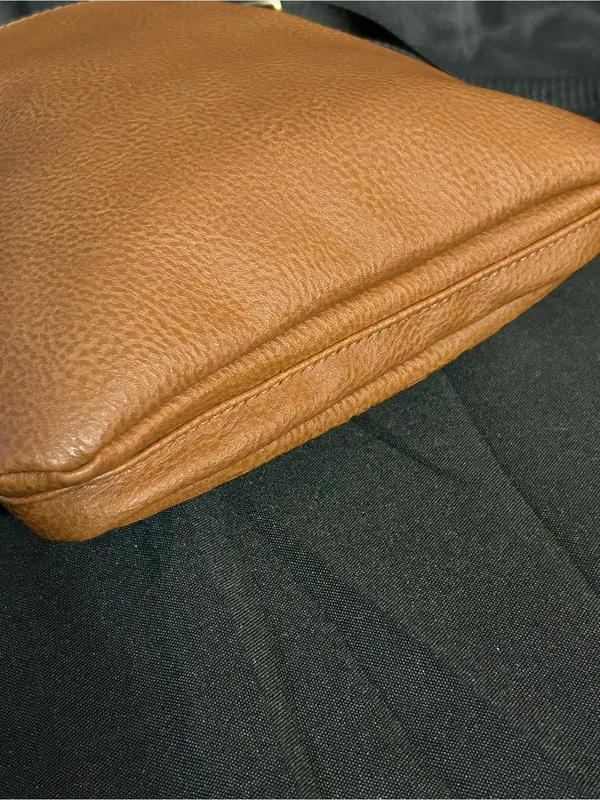Steve Madden Tan Embossed Logo Crossbody Bag - Image 6