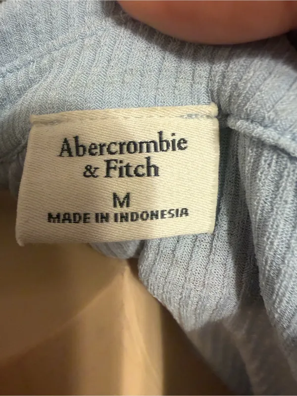 Abercrombie & Fitch Pale Blue Ribbed Knit Top - Image 3