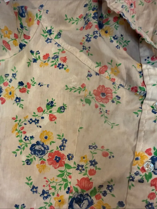 Vintage 1970s Womens Wrangler Floral Western Shirt M Flaws - Image 13