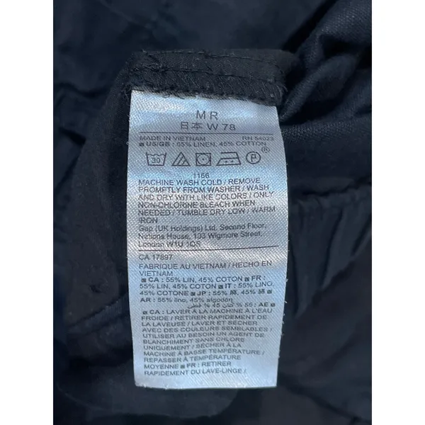 Gap Black Linen‑Cotton Cropped Pants Size M Lightweight - Image 6