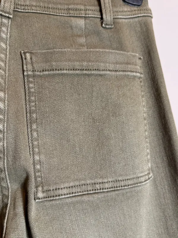 Miou Muse Wide Leg Denim Jeans Women's Small Faded Olive Raw Hem Festival NWOT - Image 12