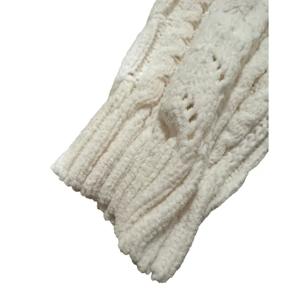 Pink Rose Cream Cable Knit‎ Cropped Sweater – Size M - Image 3