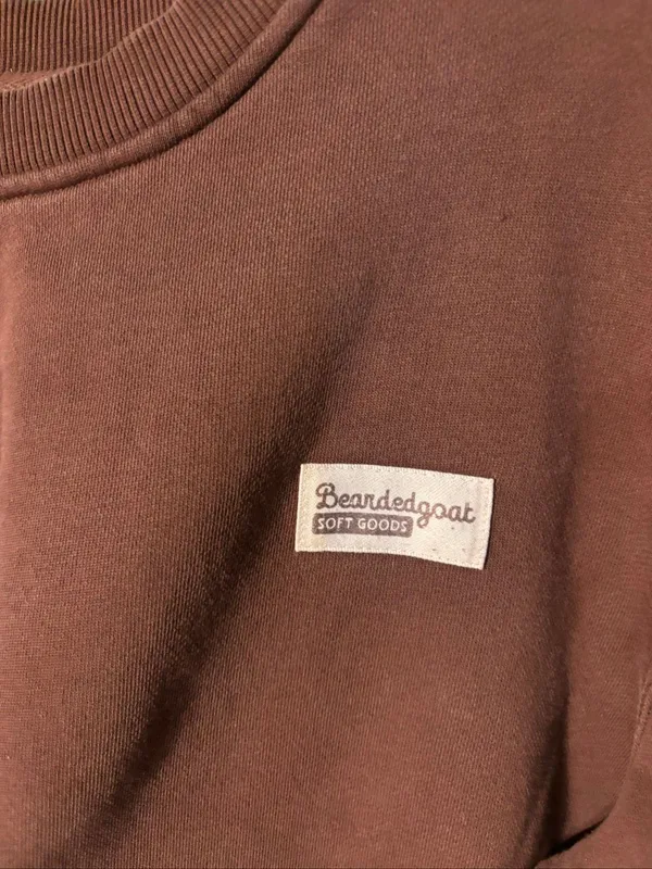 Bearded Goat Brown Heavy Crewneck Size Medium - Image 2