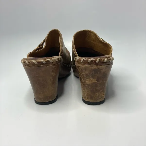 Vintage Frye‎ Charlotte ring leather mules clogs size 7 - Image 4