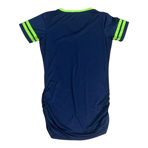 Seattle Seahawks 16 Maternity Blue T-Shirt Size L Rhinestone Short-Sleeve V-Neck - Image 5
