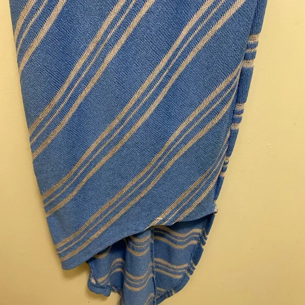 Lush Nectar Women’s Blue & White Tank Sweater Knit Dress L Large Bust 38” NWT - Image 5