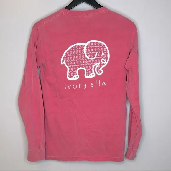 Ivory‎ Ella Pink Breast Cancer Awareness Long Sleeve Tee Size S - Image 2