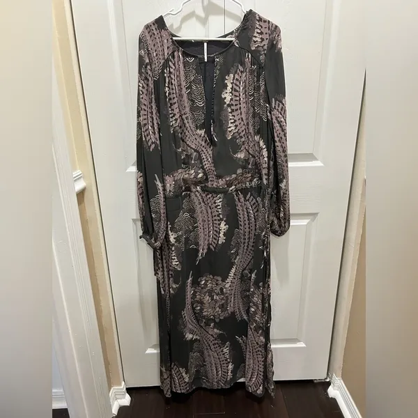 FREE PEOPLE Out Of The Woods Dress With Side Splits Size Medium - Image 8
