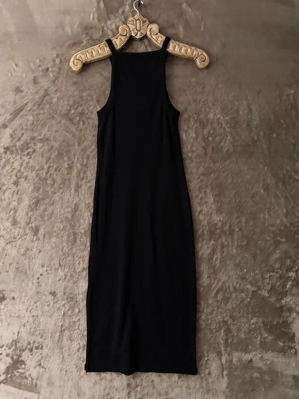 Old Navy Women’s Black Ribbed Sleeveless Maxi Dress Size S - Image 2