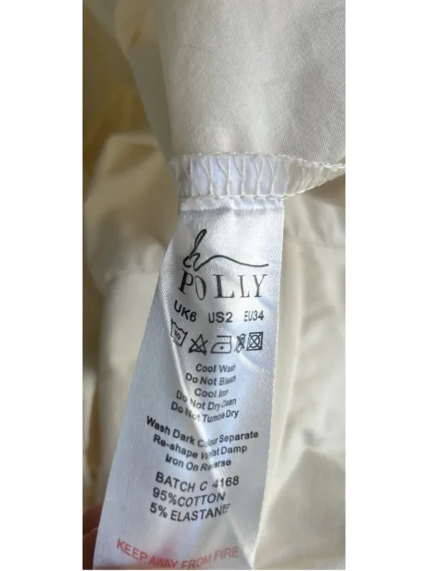 Oh Polly Beneath The Canopy Cream Bardot Corset Shirt Mini Dress UK 6 US 2 - Image 7