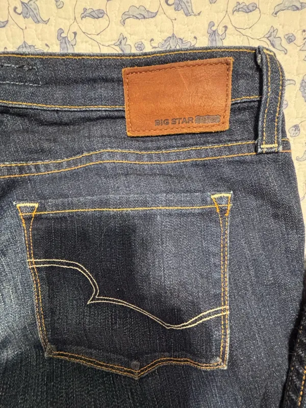 Big Star 1974 Remy Boot Cut Jeans Low Rise Fit Women's 32L Blue Dark Wash rodeo - Image 11