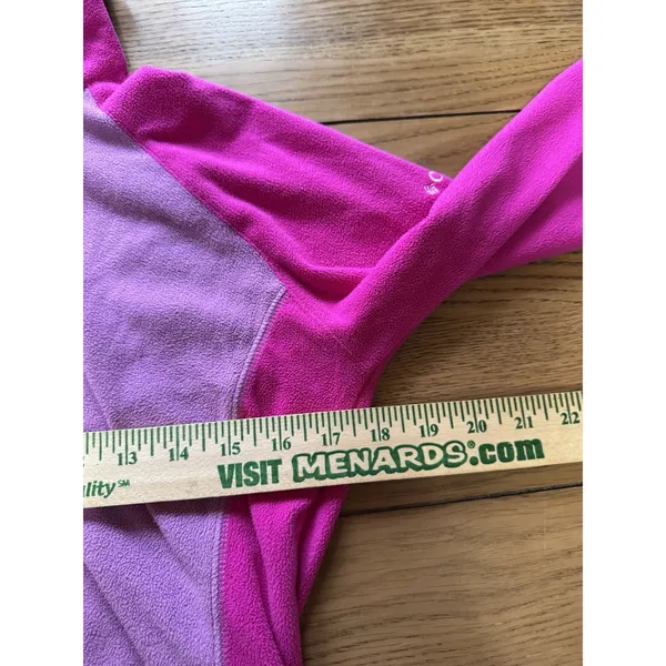 Columbia Pullover Women Sz‎ Medium 1/4 Zip Fleece Pink Long Sleeve Top Polyester - Image 5