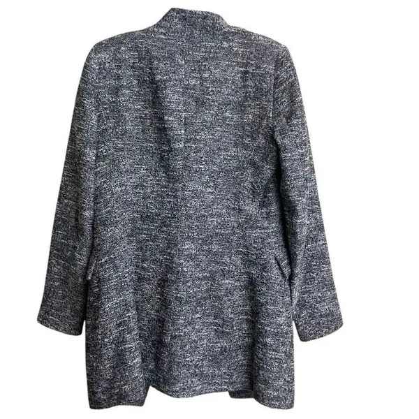Zara double-breasted flecked frock tweed coat cotton blend medium #698 - Image 4