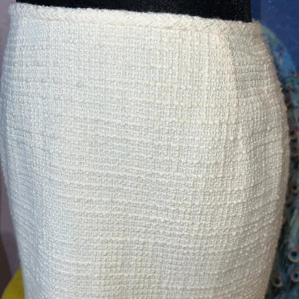 Vintage Ann Taylor Size 4 Wool Blend Cream Skirt - Image 3