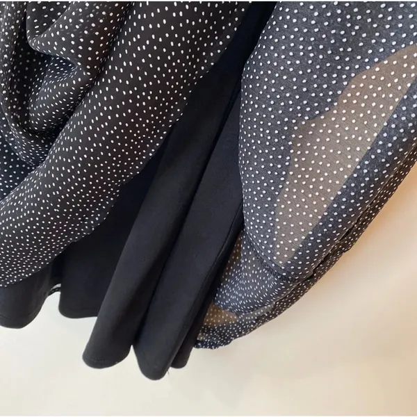 EMMA & MICHELE Black & White Polka Dot sleeveless above knee dress Size 8P retro - Image 4