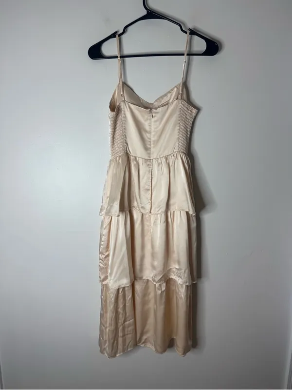 Amanda Uprichard Rosalia Tiered silk dress light pink blush medium - Image 7