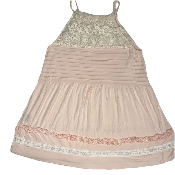 POL Women's‎ Medium Pink Ruffle Tunic Tank Top Lace Beads Preppy Girlhoodcore - Image 7