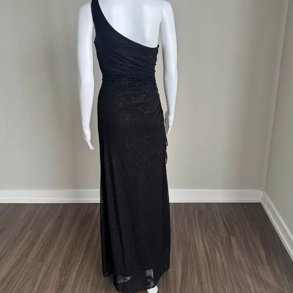 VTG Y2K City Triangles Fairy Core Whimsigoth Black Mesh Dress - Image 5
