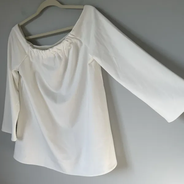 Tuckernuck White Miranda Off The Shoulder Blouse Top 3/4 Sleeve Women's Size XL - Image 6