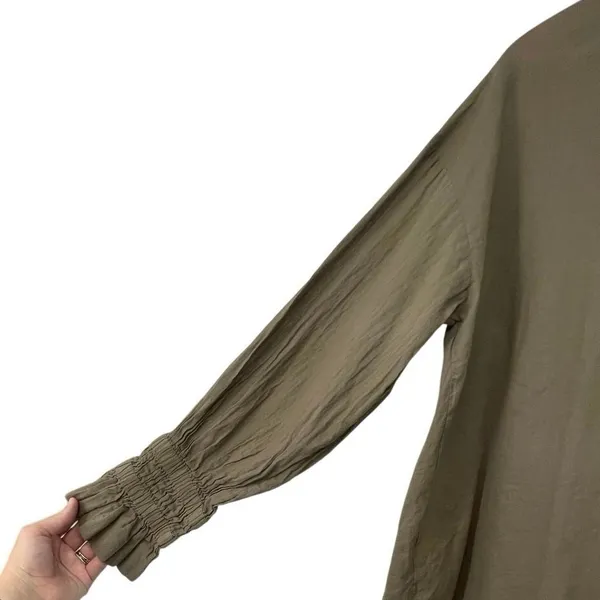 Notshy Cotton Button Up Shirt Size M Taupe Minimalist Lagenlook‎ Oversize - Image 4