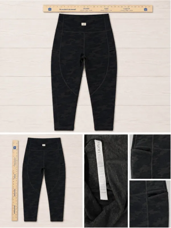Vuori‎ The Rise The Shine Leggings XS Black Camo High Rise Pockets - Image 6